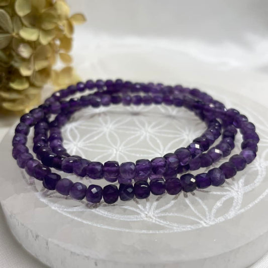 WÜRFEL-ARMBAND 4mm - Amethyst