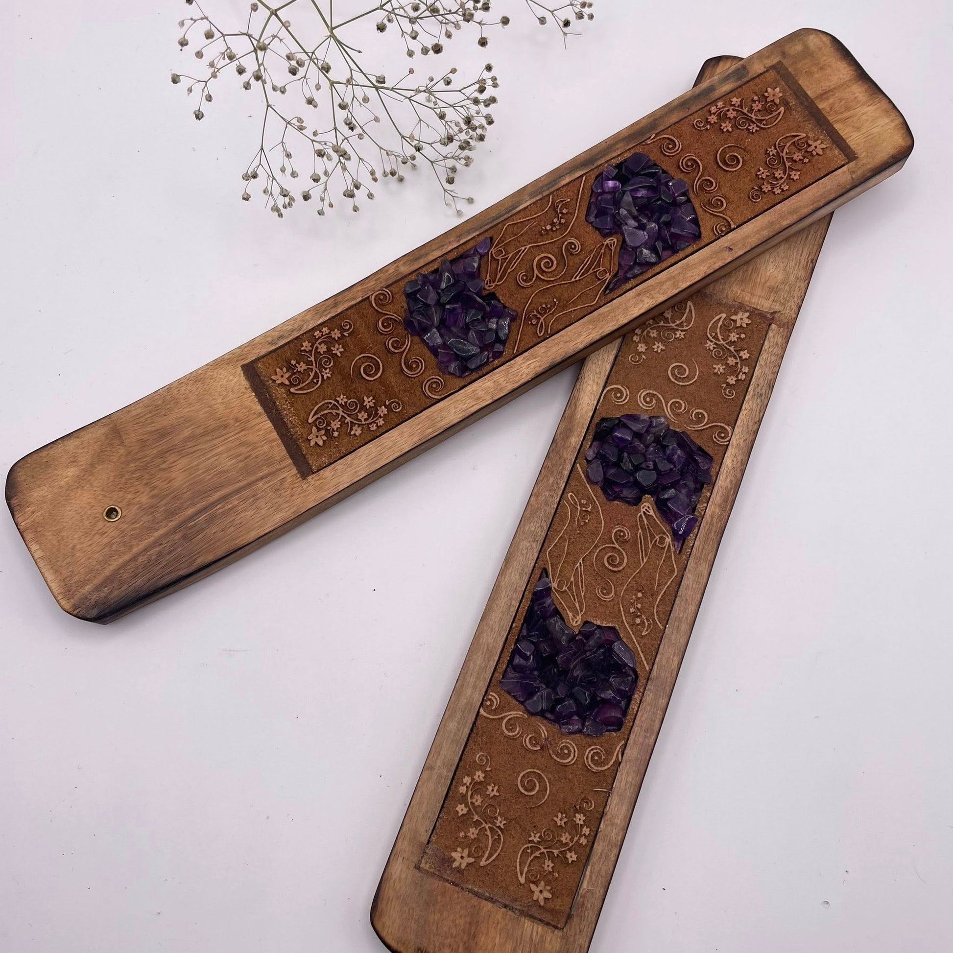 Räucherstäbchenhalter mit Amethyst