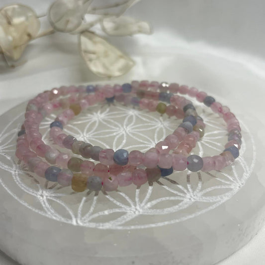 WÜRFEL-ARMBAND 4mm - Beryll
