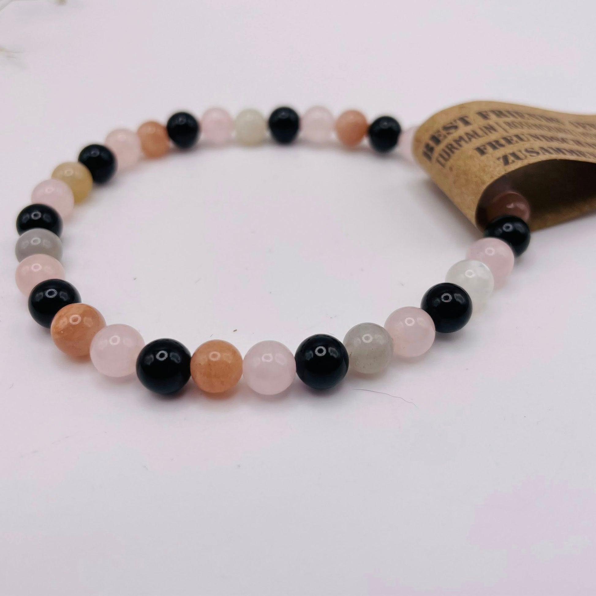 Best Friends Forever Armband aus Turmalin, Rosenquarz & Mondstein – perfektes Freundschaftsgeschenk – WUNDERSTEIN