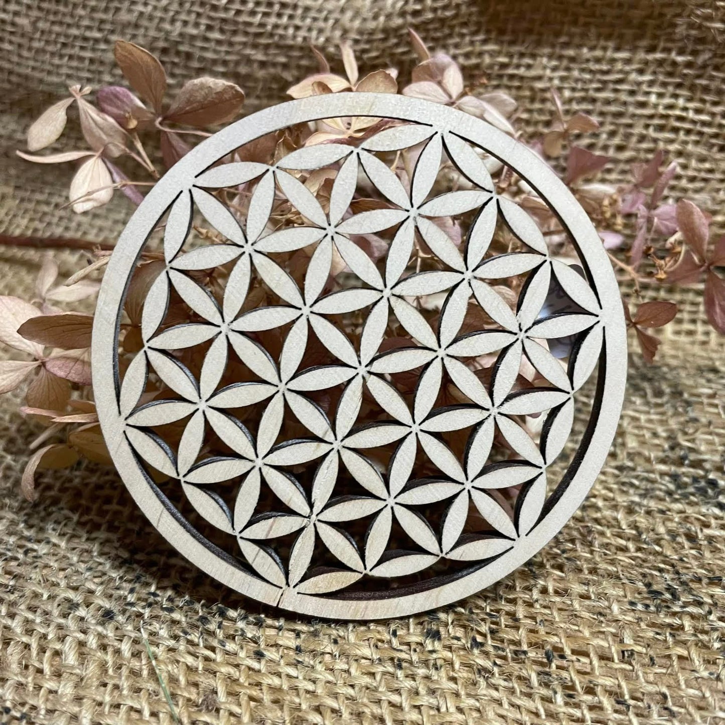 Blume des Lebens - Untersetzer aus Holz