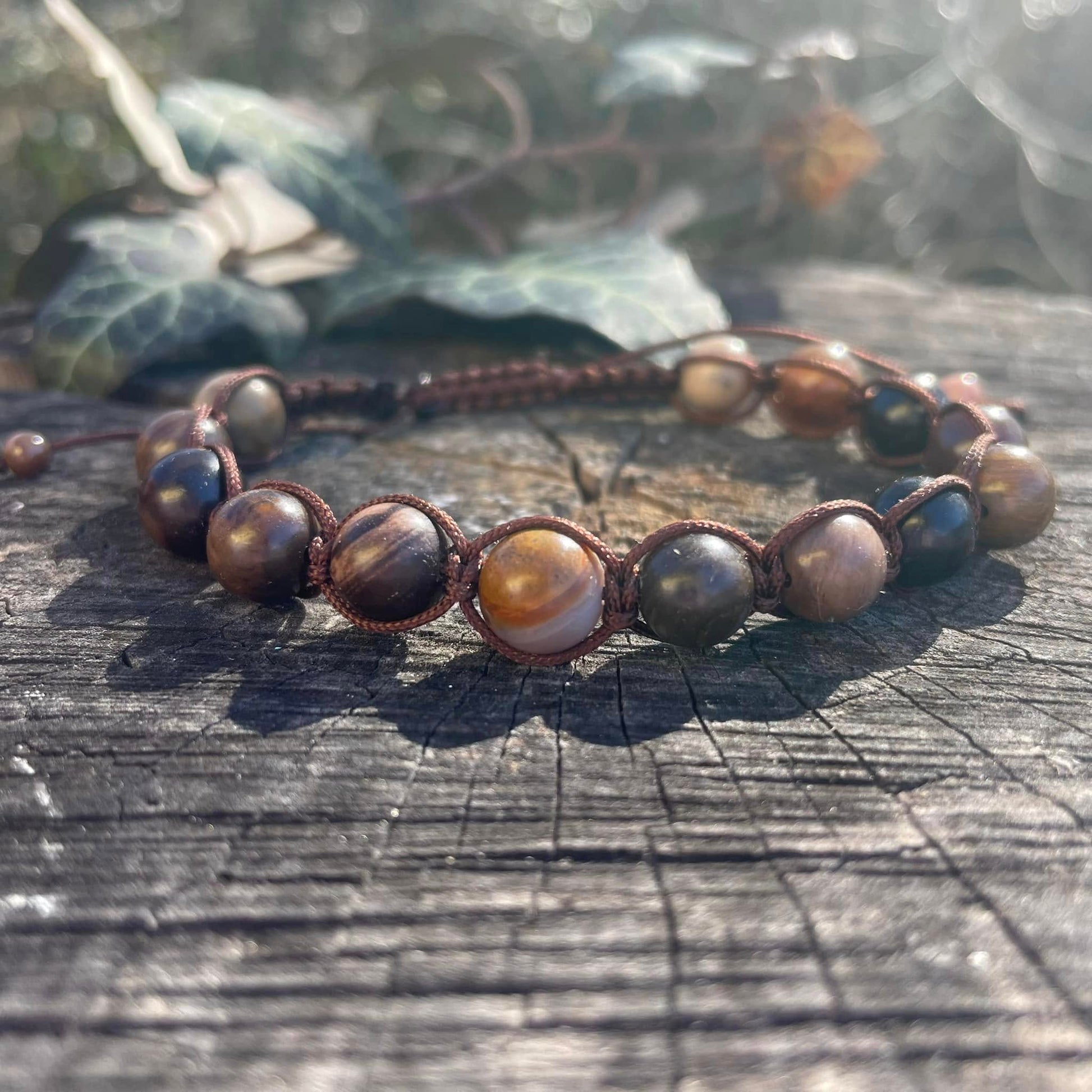 Buddha-Armband VERSTEINERTES HOLZ