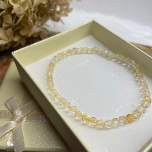 WÜRFEL-ARMBAND 4mm - Citrin