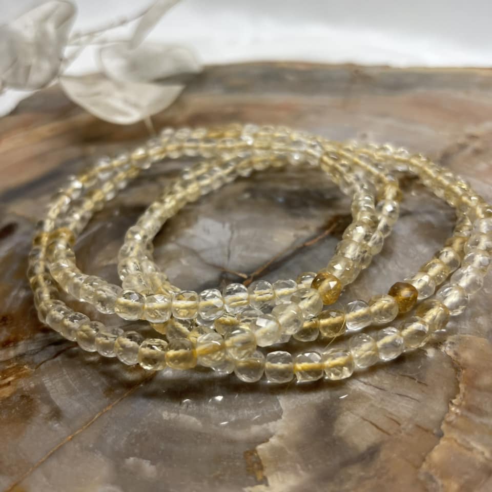 WÜRFEL-ARMBAND 4mm - Citrin