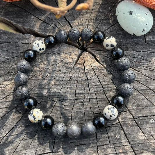 Armband "Dalmatinerjaspis, Lava & Onyx"
