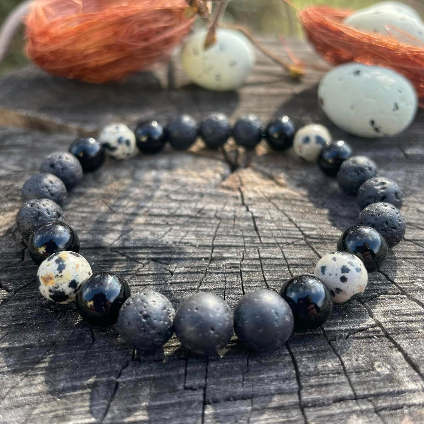 Armband "Dalmatinerjaspis, Lava & Onyx"