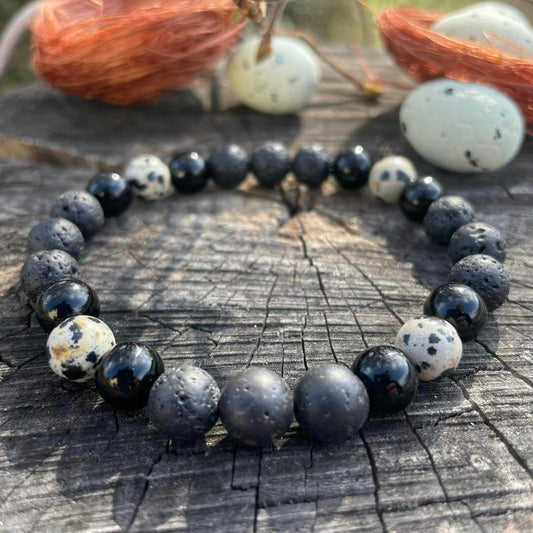 Armband "Dalmatinerjaspis, Lava & Onyx"