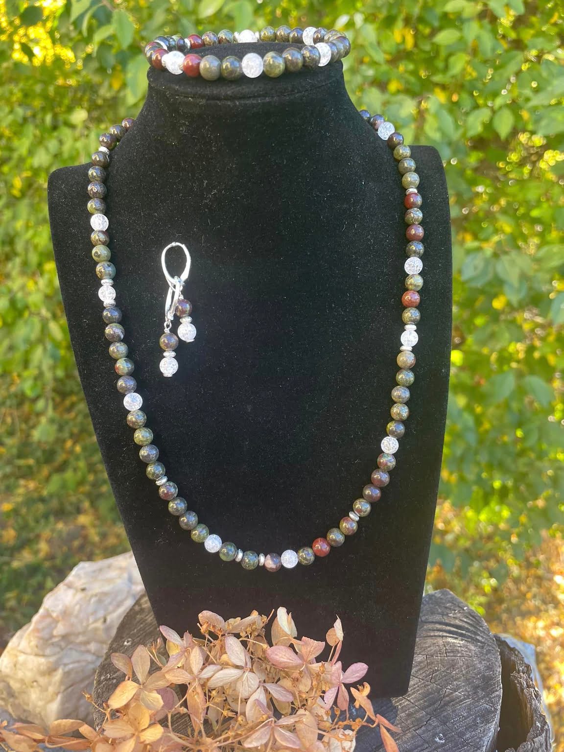 Drachenblut-Jaspis SCHMUCKSET