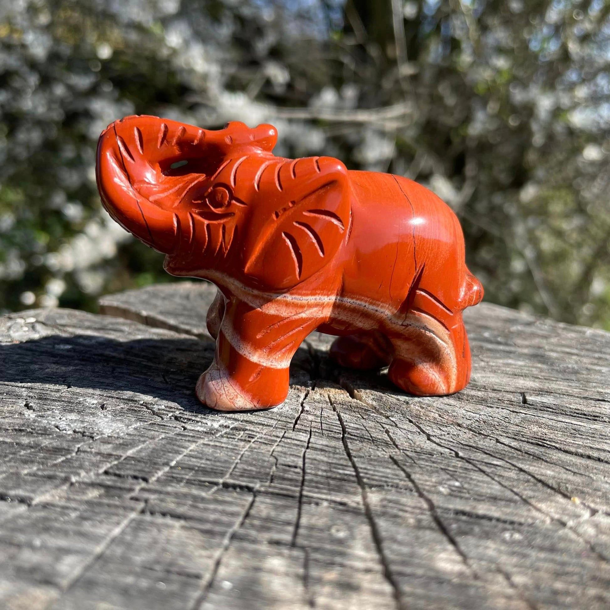 Edelstein-Elefant in Sorten - Roter Jaspis
