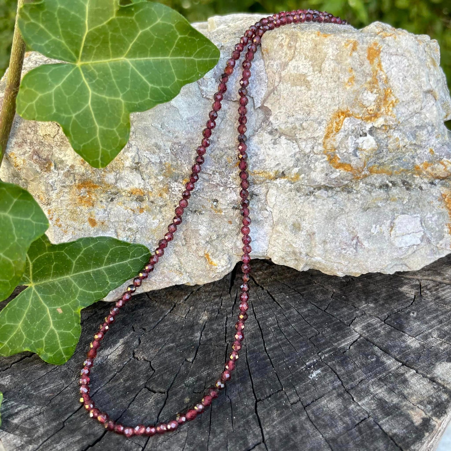 Granat - Kette facettiert
