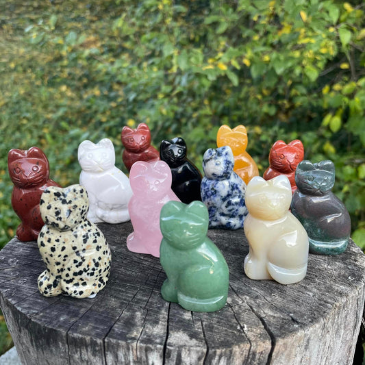 Edelstein-Katzen 50mm - Rosenquarz