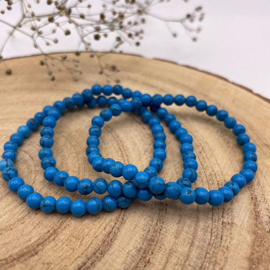 Kinderkugelarmband - Howlith blau