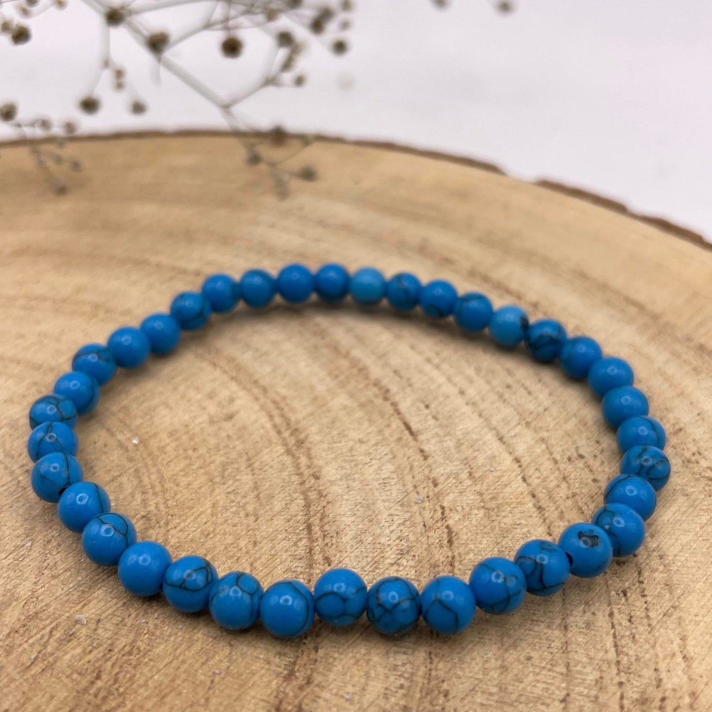 Kinderkugelarmband - Howlith blau