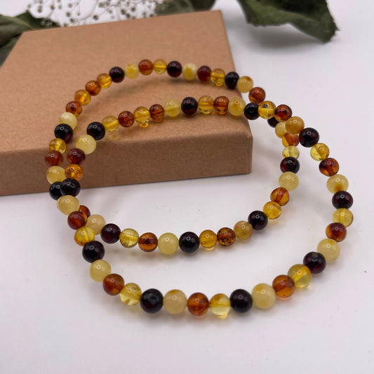 Mehrfarbiges Bernstein-Armband mit Kugeln aus Baltischem Amber – WUNDERSTEIN