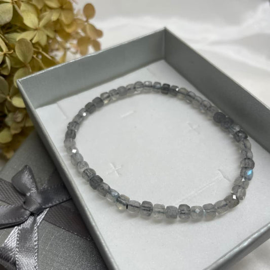 WÜRFEL-ARMBAND 4mm - Labradorit