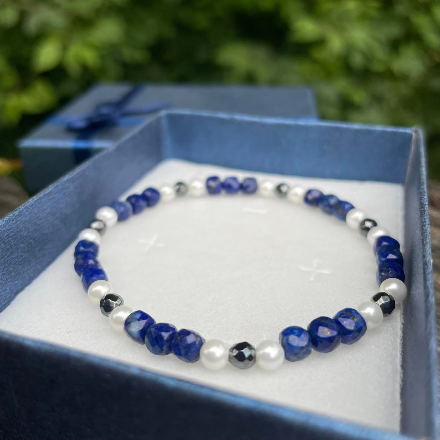 Armband "Lapislazuli & Hämatit"