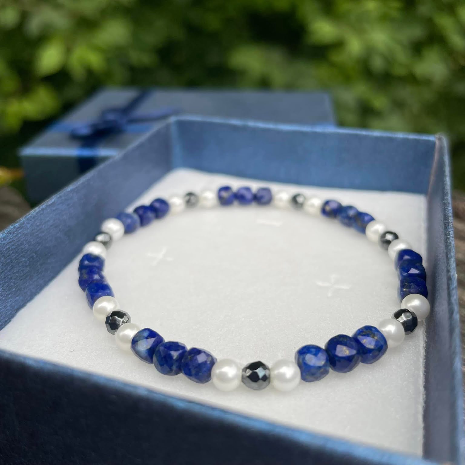 Armband "Lapislazuli & Hämatit"