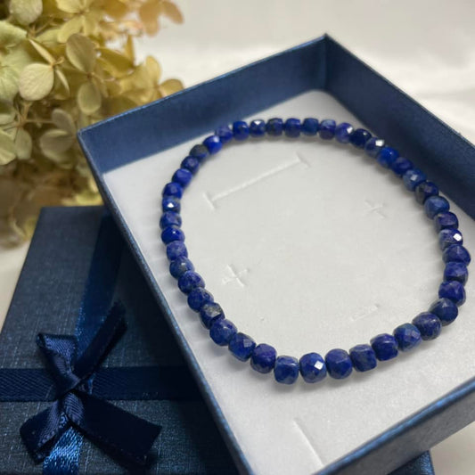 WÜRFEL-ARMBAND 4mm - Lapislazuli