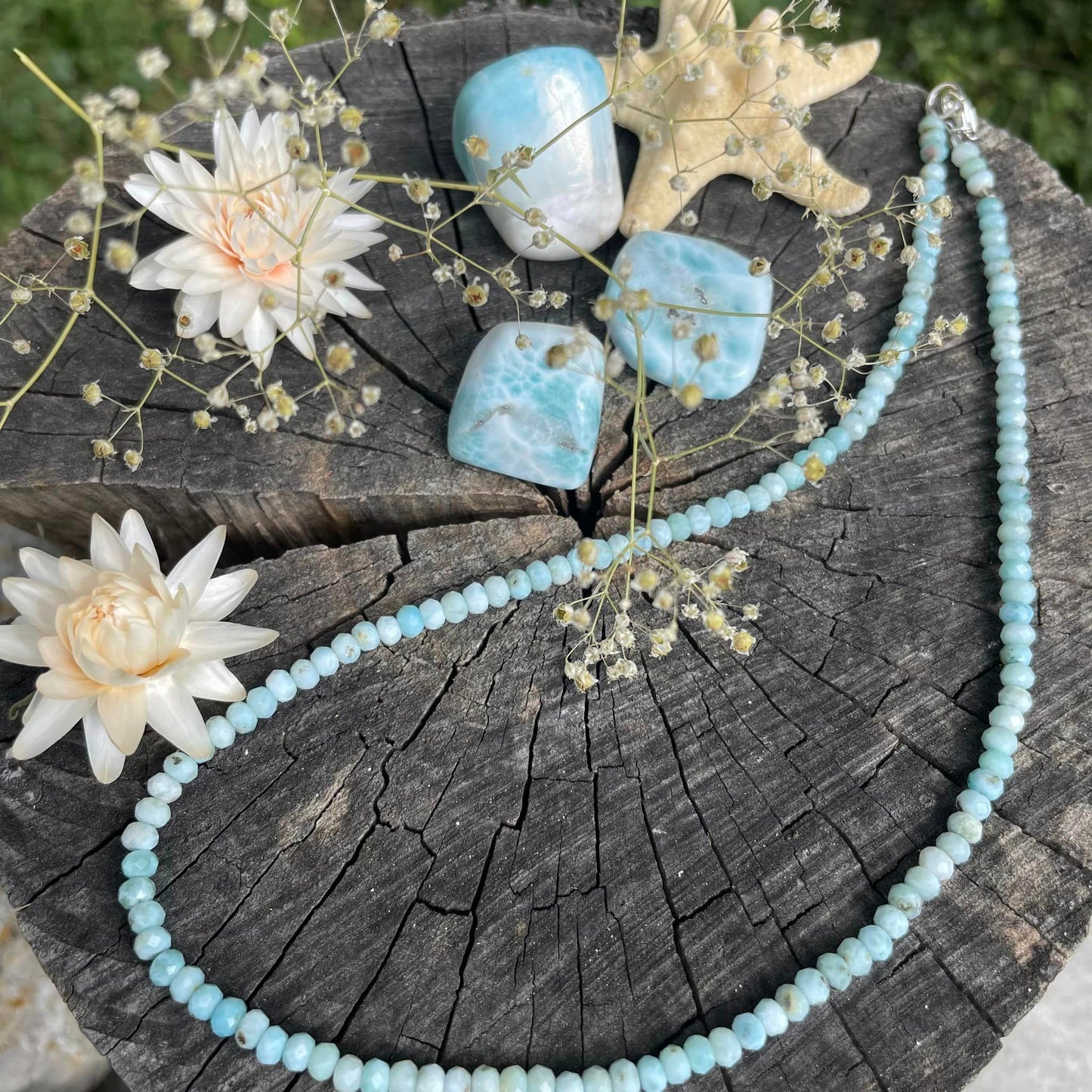Larimar – Facettierte Kette