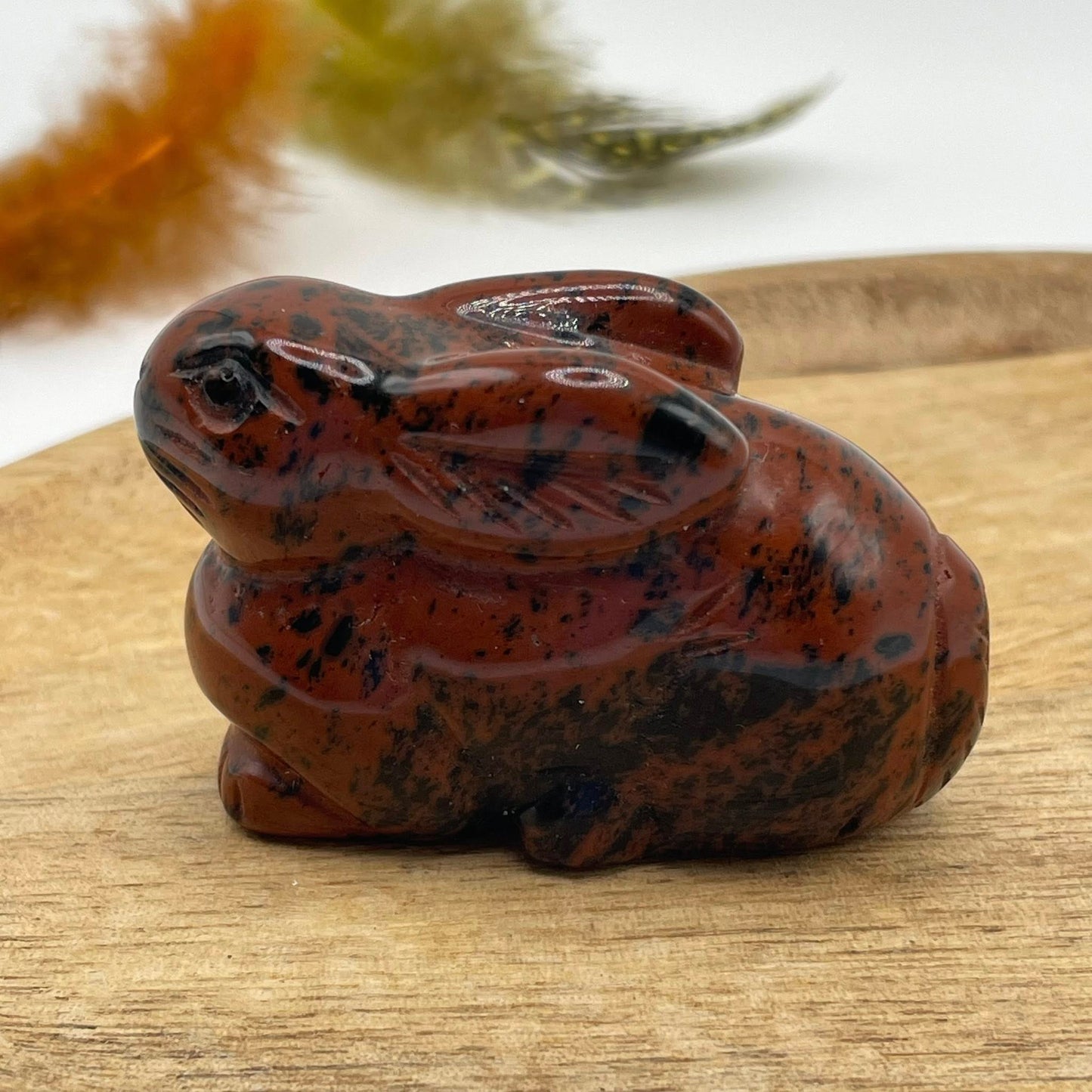 Edelstein-Häschen Mahagoni-Obsidian