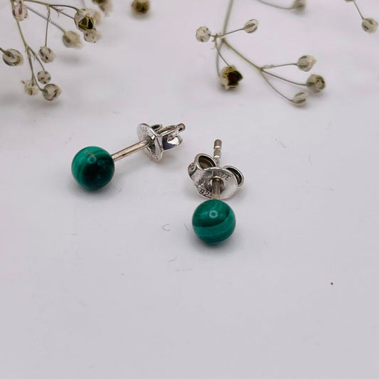 Ohrstecker Malachit – 925er Silber