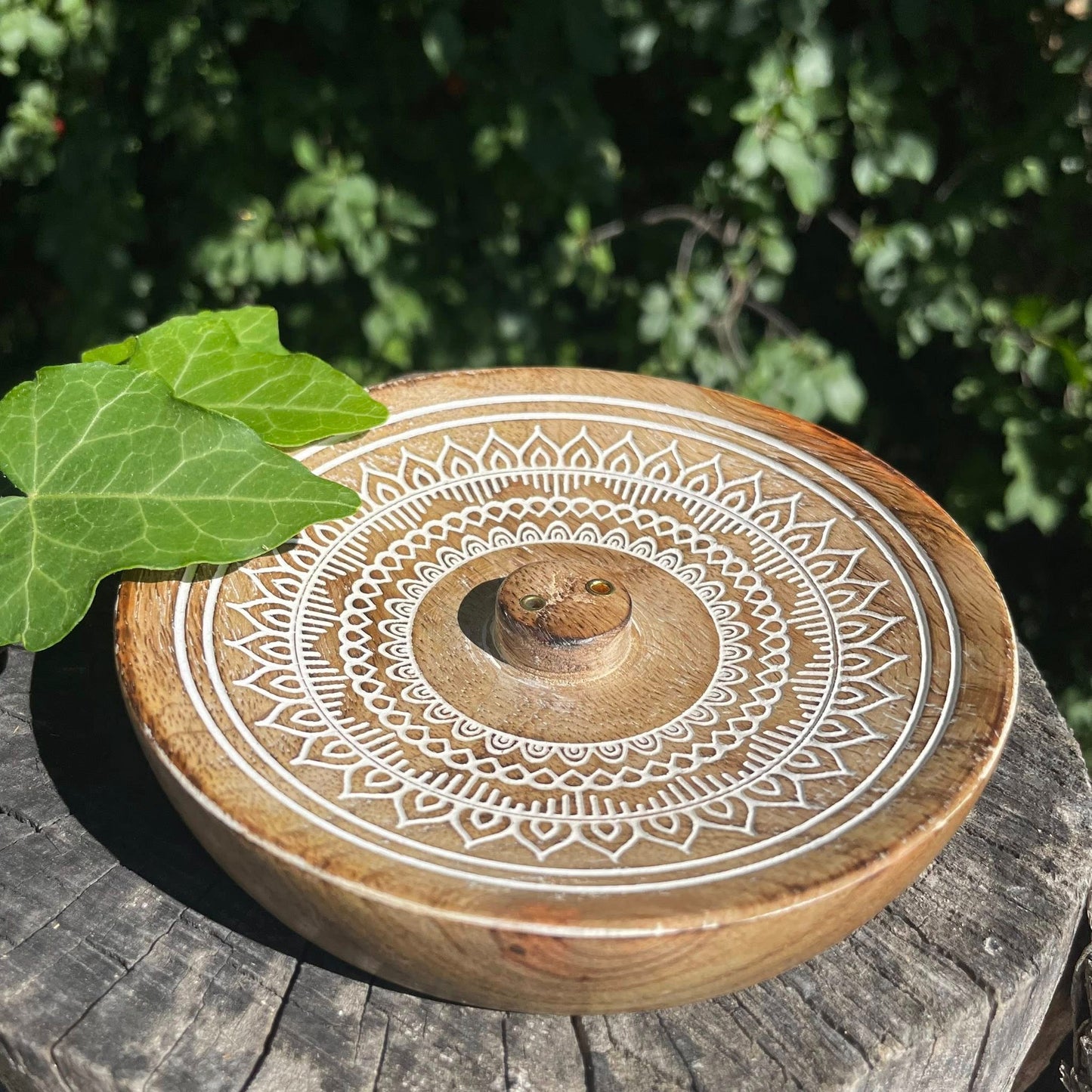 Räucherstäbchenhalterung Mangoholz "Mandala"