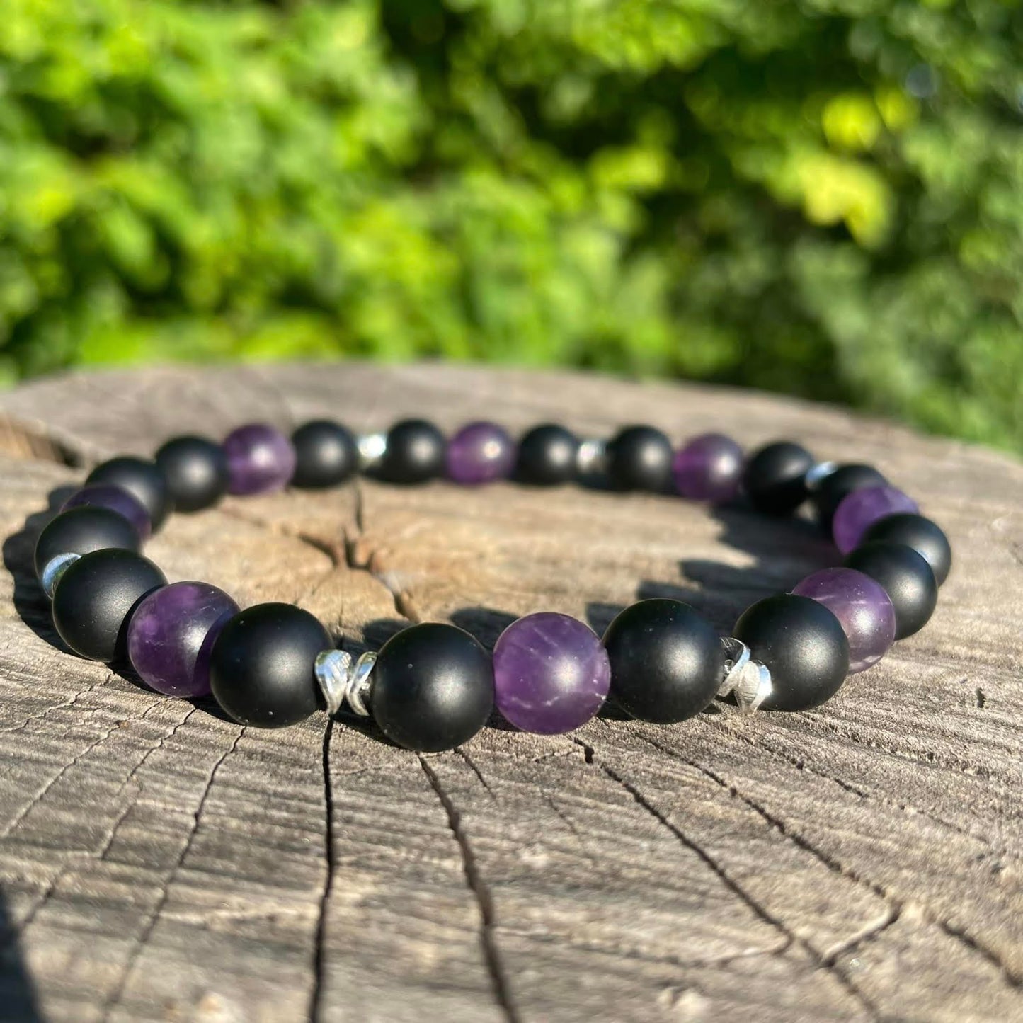 Armband "Amethyst & matter Onyx"
