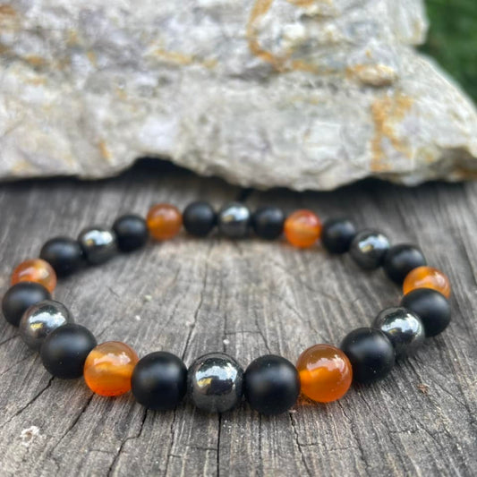 Armband "Carneol-Hämatit-Onyx"