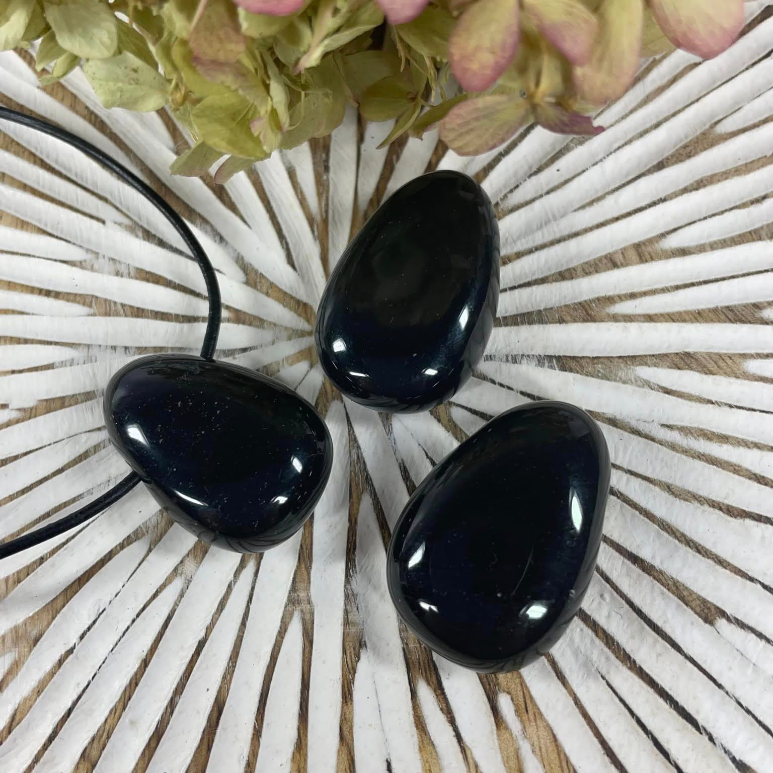 Edelsteintropfen - Anhänger gebohrt - Onyx