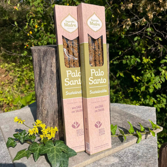 Palo Santo & Weißer Salbei Räucherstäbchen von Sagrada Madre – reinigend & schützend, 8 Stäbchen, 45 Min. Brenndauer | WUNDERSTEIN
