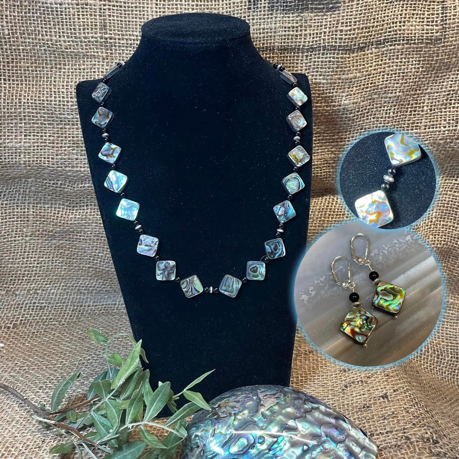 Zweiteiliges Schmuckset "Paua Shell"