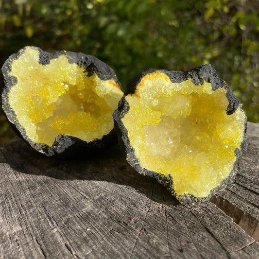 GLITZERGEODE (2-teilig) - Gelb