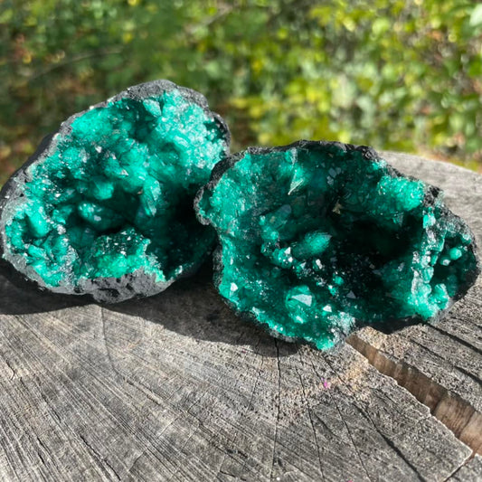 GLITZERGEODE (2-teilig) - Grün
