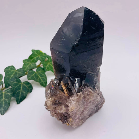 Rauchquarz-Stufe Nr. 1 – Natürlicher Kraftstein, rauchbraun, 6 × 7 × 12 cm, Unikat von WUNDERSTEIN
