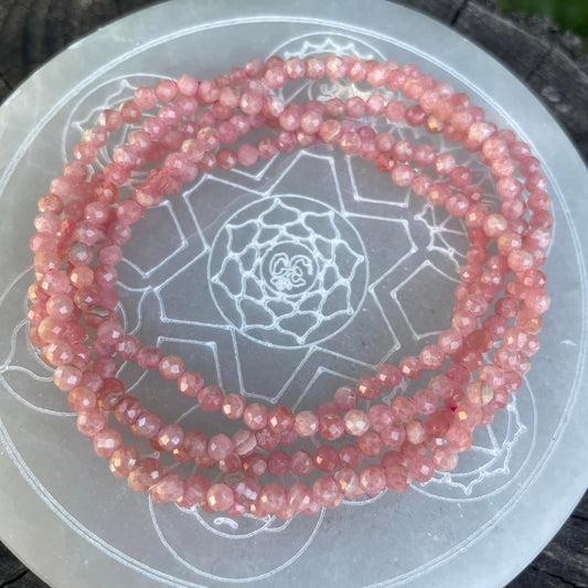 Kugelarmband facettiert - Rhodochrosit