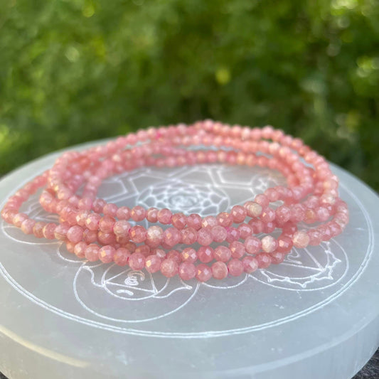 Kugelarmband facettiert - Rhodochrosit