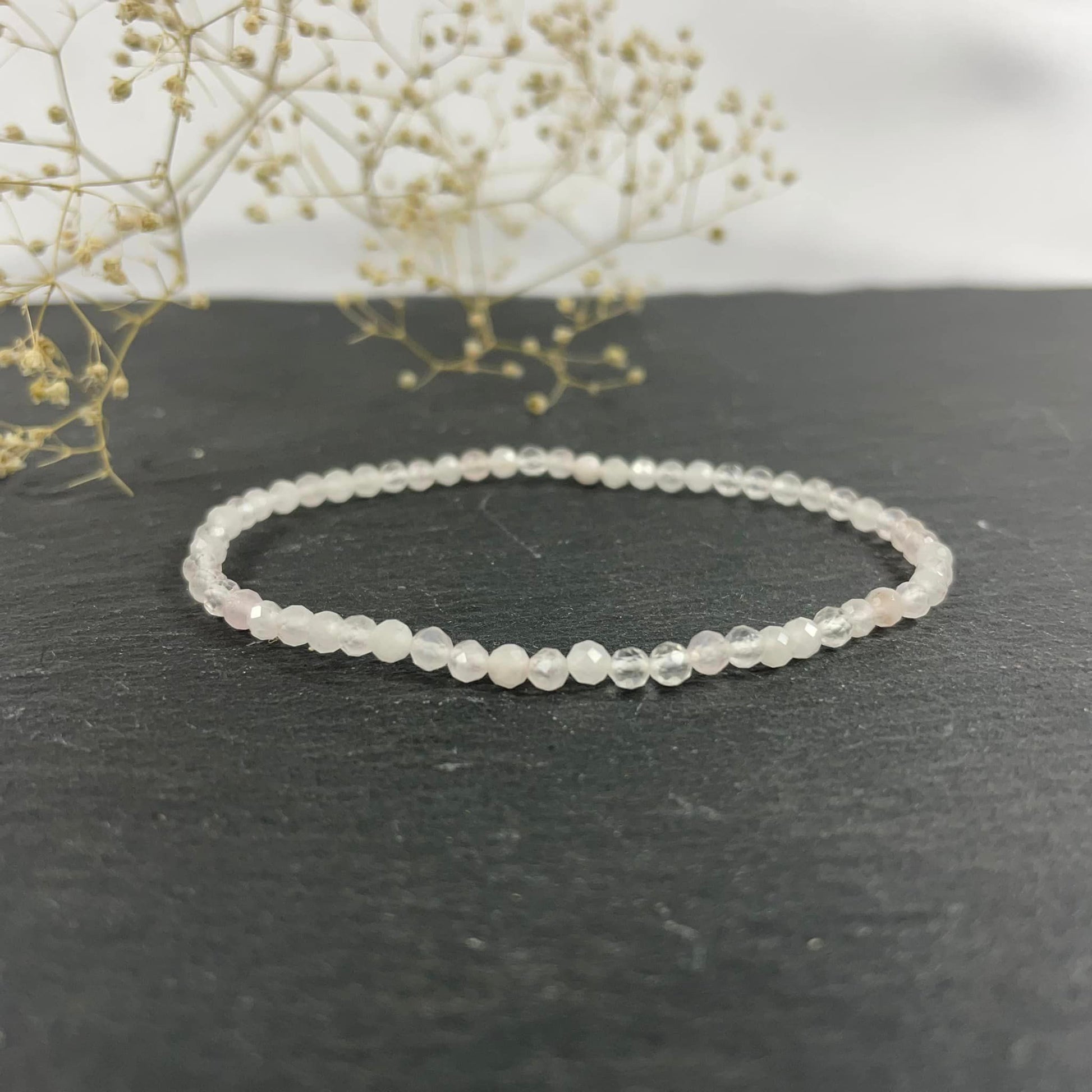 Kugelarmband facettiert - Rosenquarz