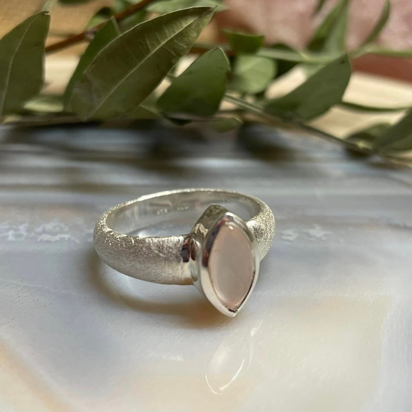 Silberring "Rosenquarz"