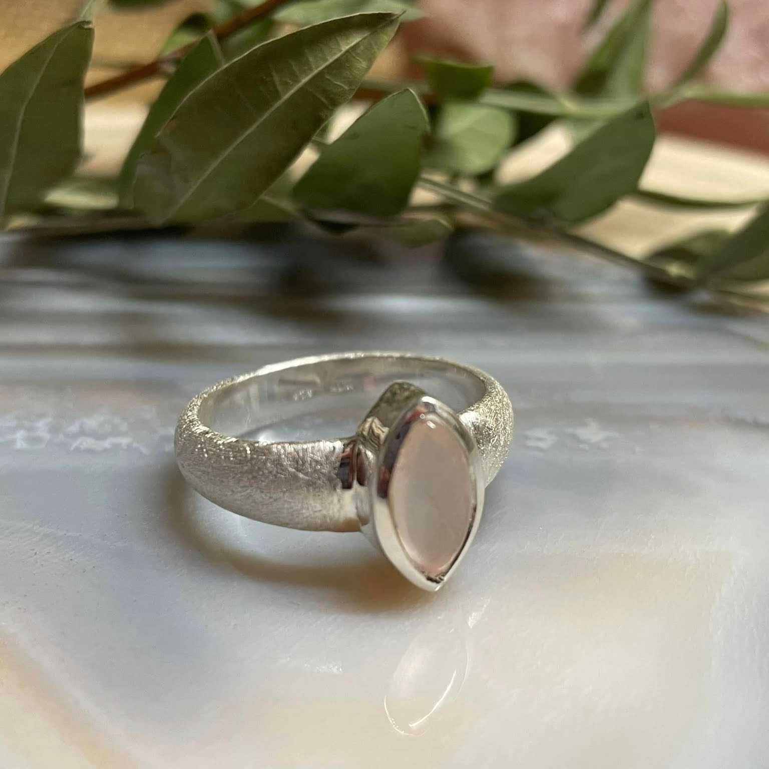 Silberring "Rosenquarz"