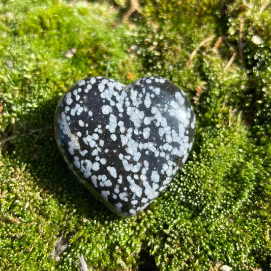 SCHNEEFLOCKENOBSIDIAN - Herz gebohrt 30mm