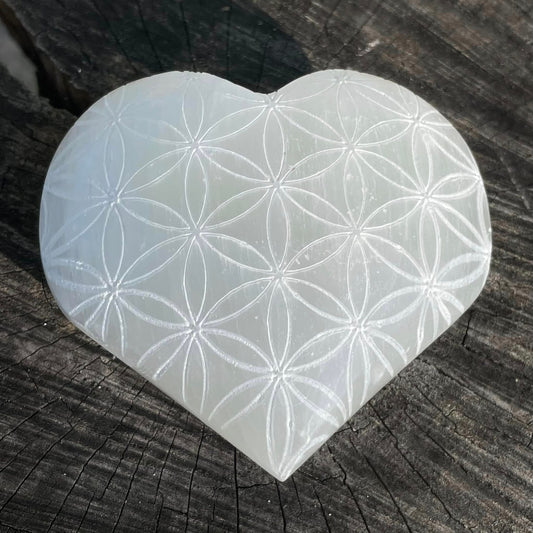Selenitherz "Blume des Lebens"