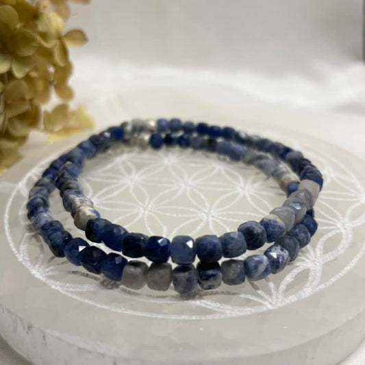 WÜRFEL-ARMBAND 4mm - Sodalith