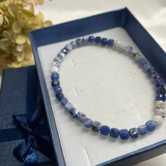 WÜRFEL-ARMBAND 4mm - Sodalith