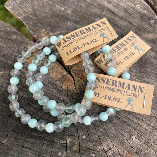 Edelsteinarmband "WASSERMANN" 6mm