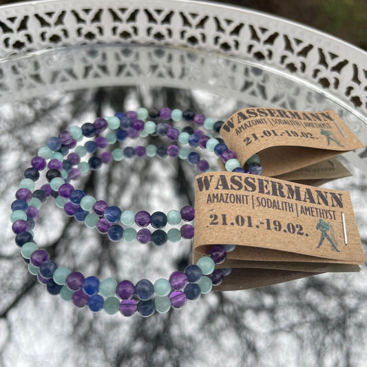Edelsteinarmband "WASSERMANN" 4mm