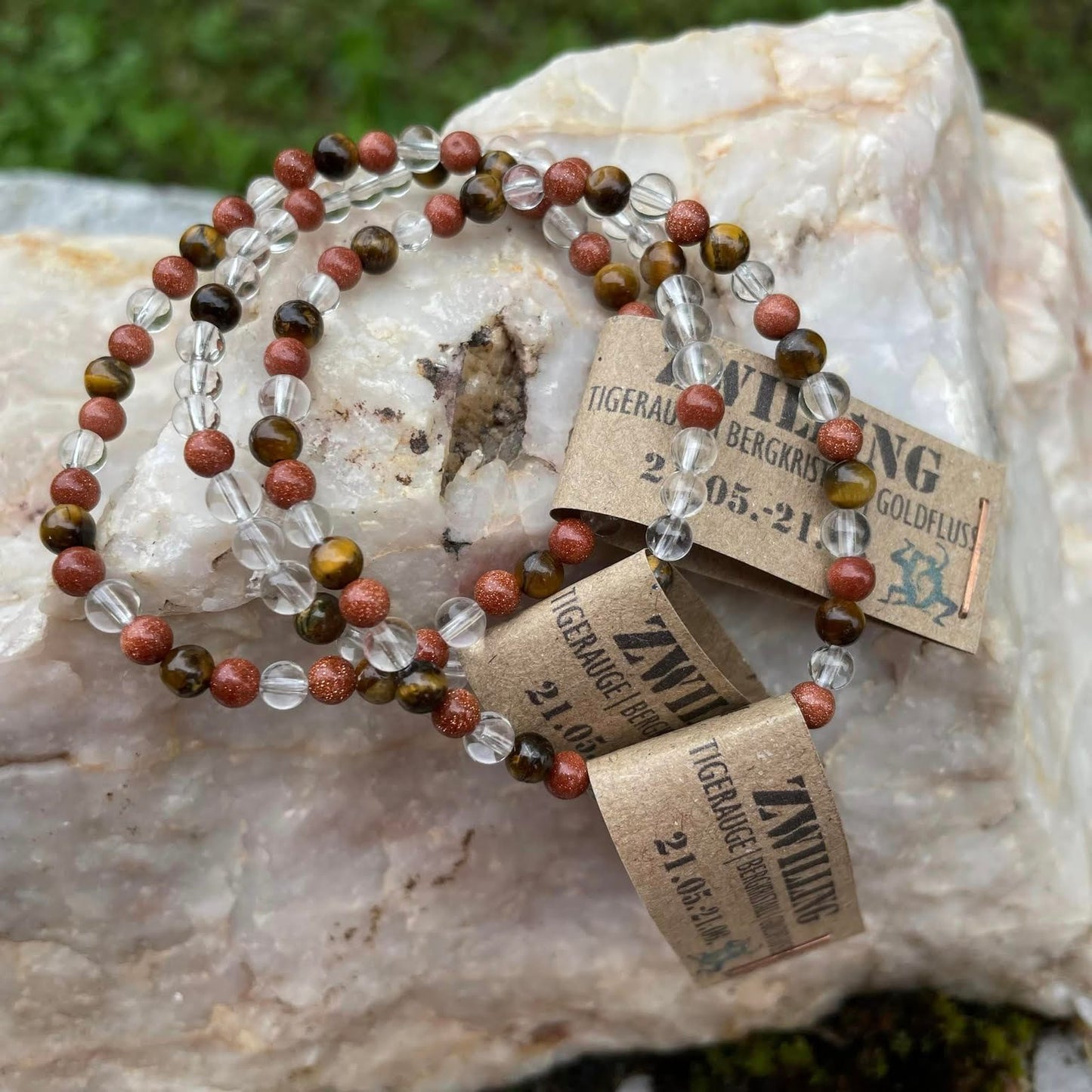 Edelsteinarmband "ZWILLINGE" 4mm