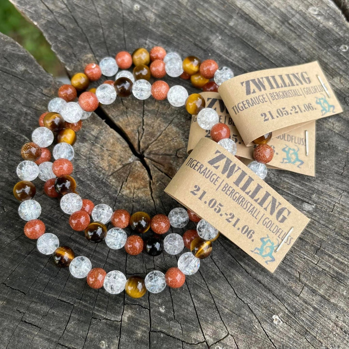 Edelsteinarmband "ZWILLINGE" 6mm