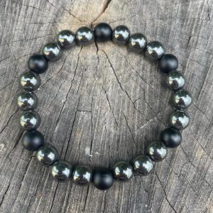 Armband „Hämatit & matter Onyx“