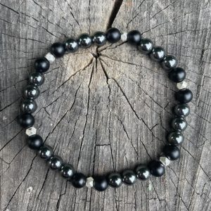 Armband „Hämatit & matter Onyx“