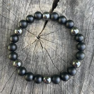 Armband „Hämatit & matter Onyx“